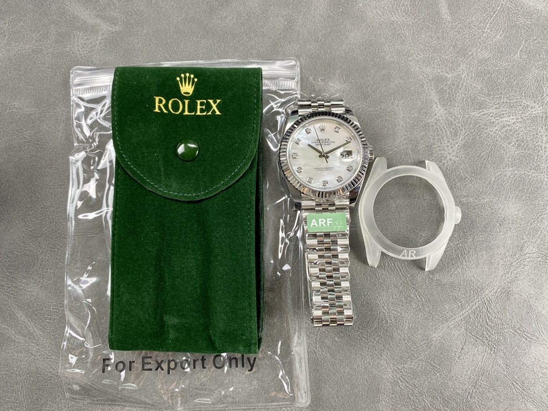 Rolex Datejust 41 Steel White Gold MOP Diamond Dial 126334 Men's Watch