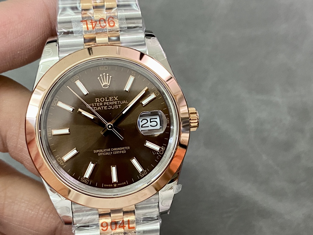 Rolex Datejust 36 Steel & Everose Gold Chocolate Dial M126201 0043 Women's Watch