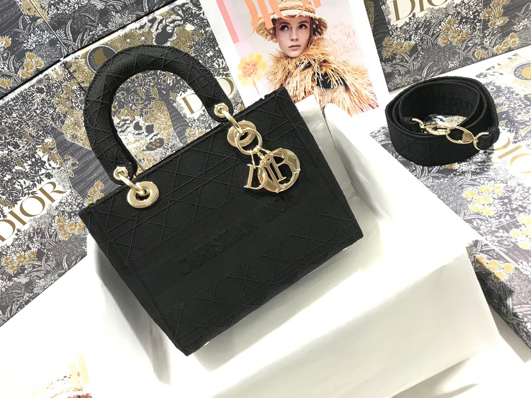 10A + top quality Dior Medium Lady D-Lite Bag M0565 LM003 24cm