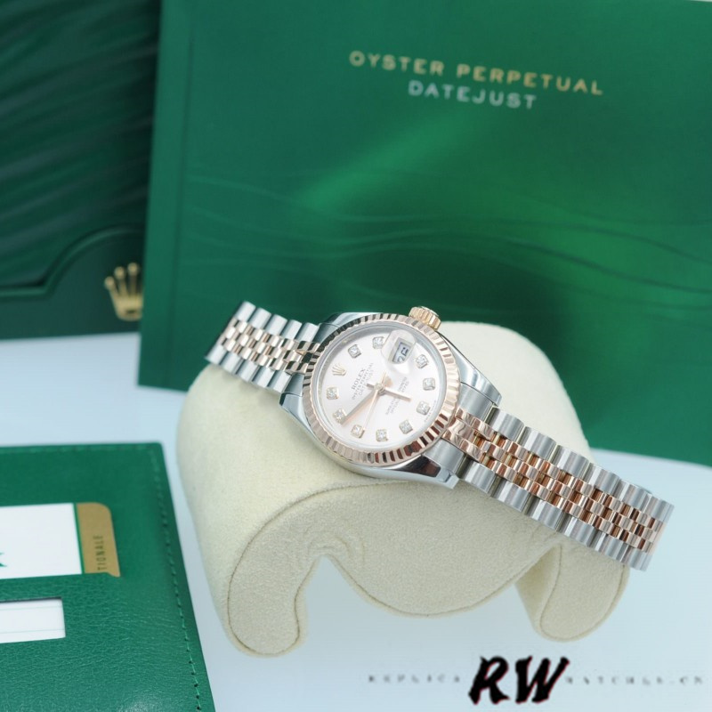 Rolex Datejust 179171 Pink Diamond Dial Fluted Bezel 26MM Lady Replica Watch