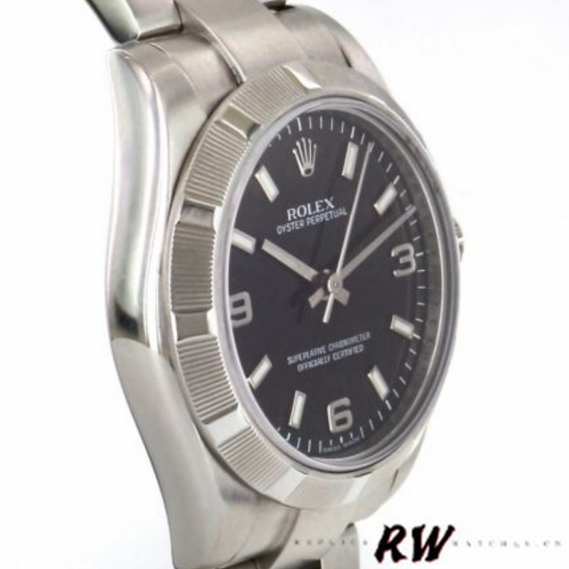 Rolex Oyster Perpetual 177210 Black Dial Stainless Steel 31mm Lady Replica Watch