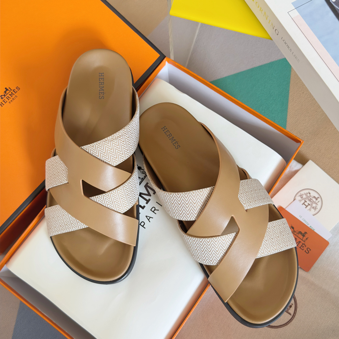 Hermes Shoes Kazimir series couple slippers