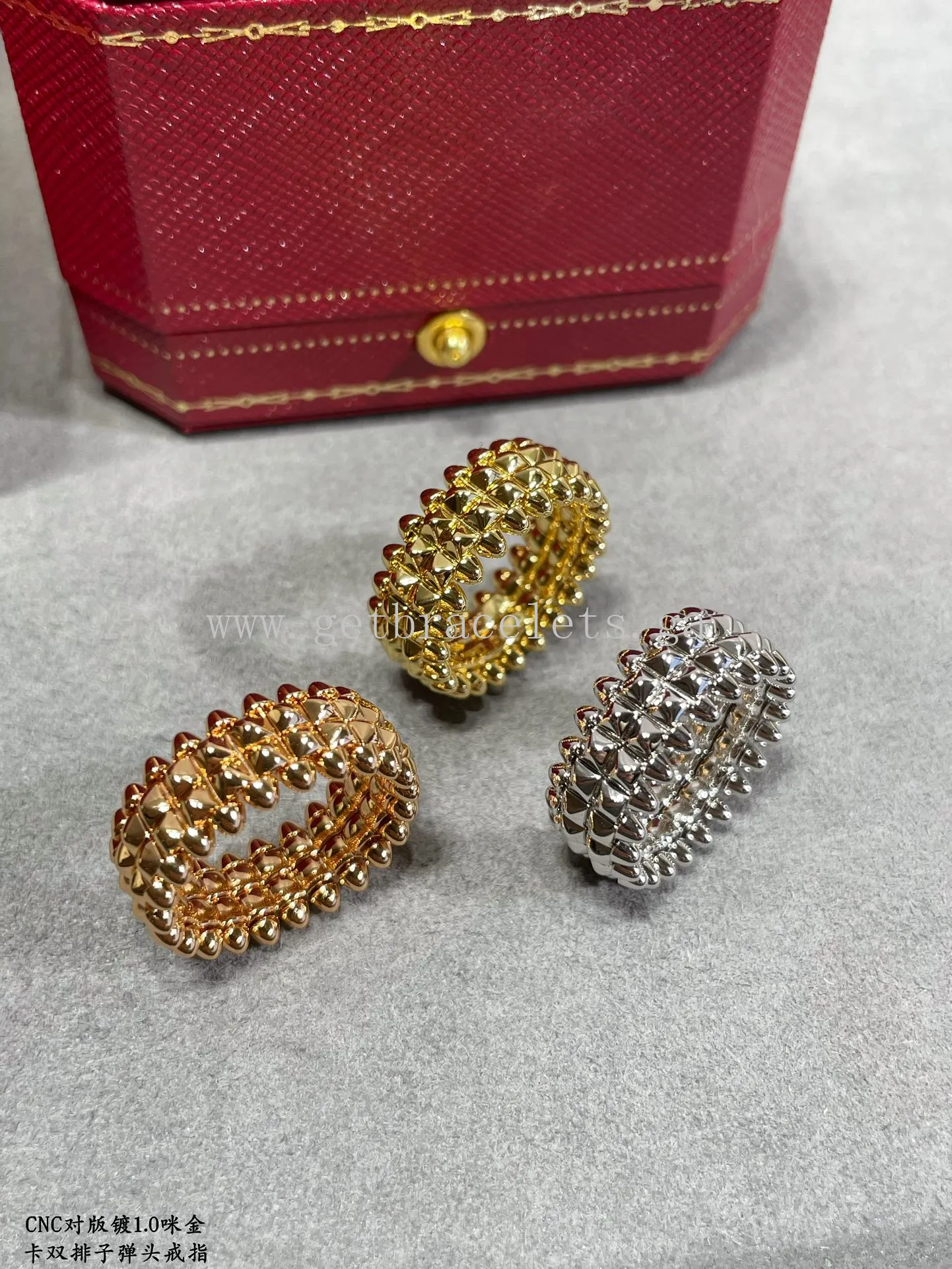 Clash de Cartier Ring Double-Row Model Rose Gold/Yellow Gold/White Gold