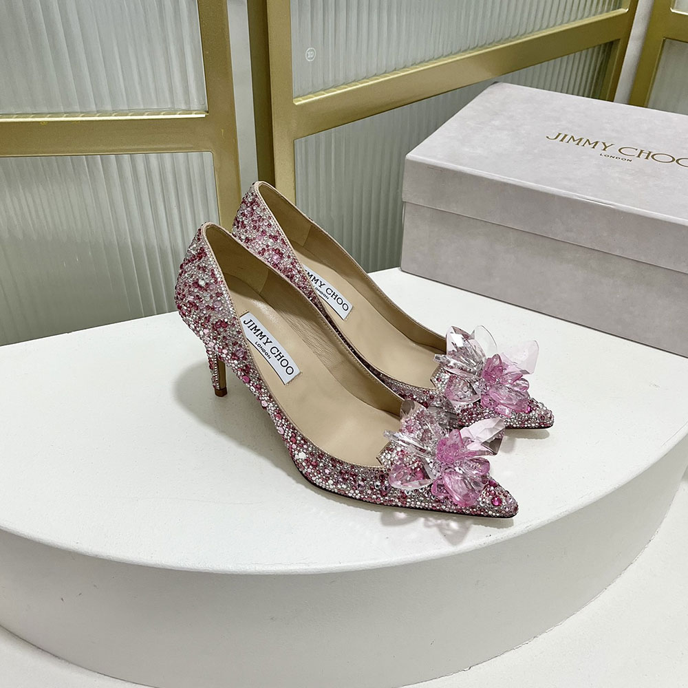 Jimmy Choo Allure Crystal Point Slide Sandal (Replica)