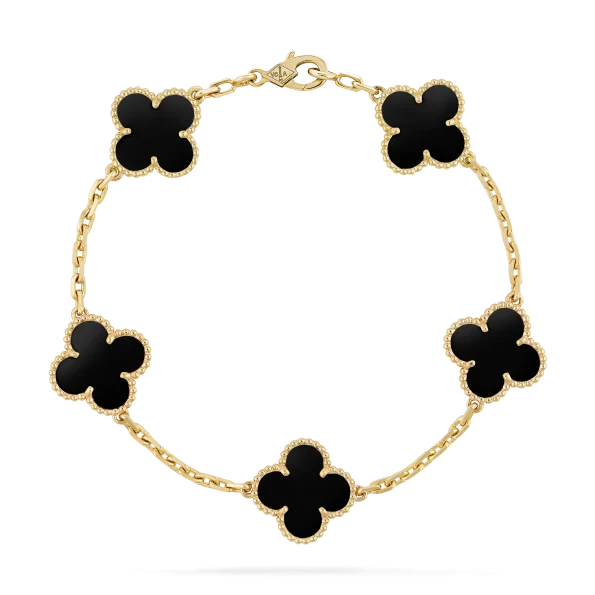 Van Cleef Bracelet Dupe �� Black Clover Bracelet, Gold