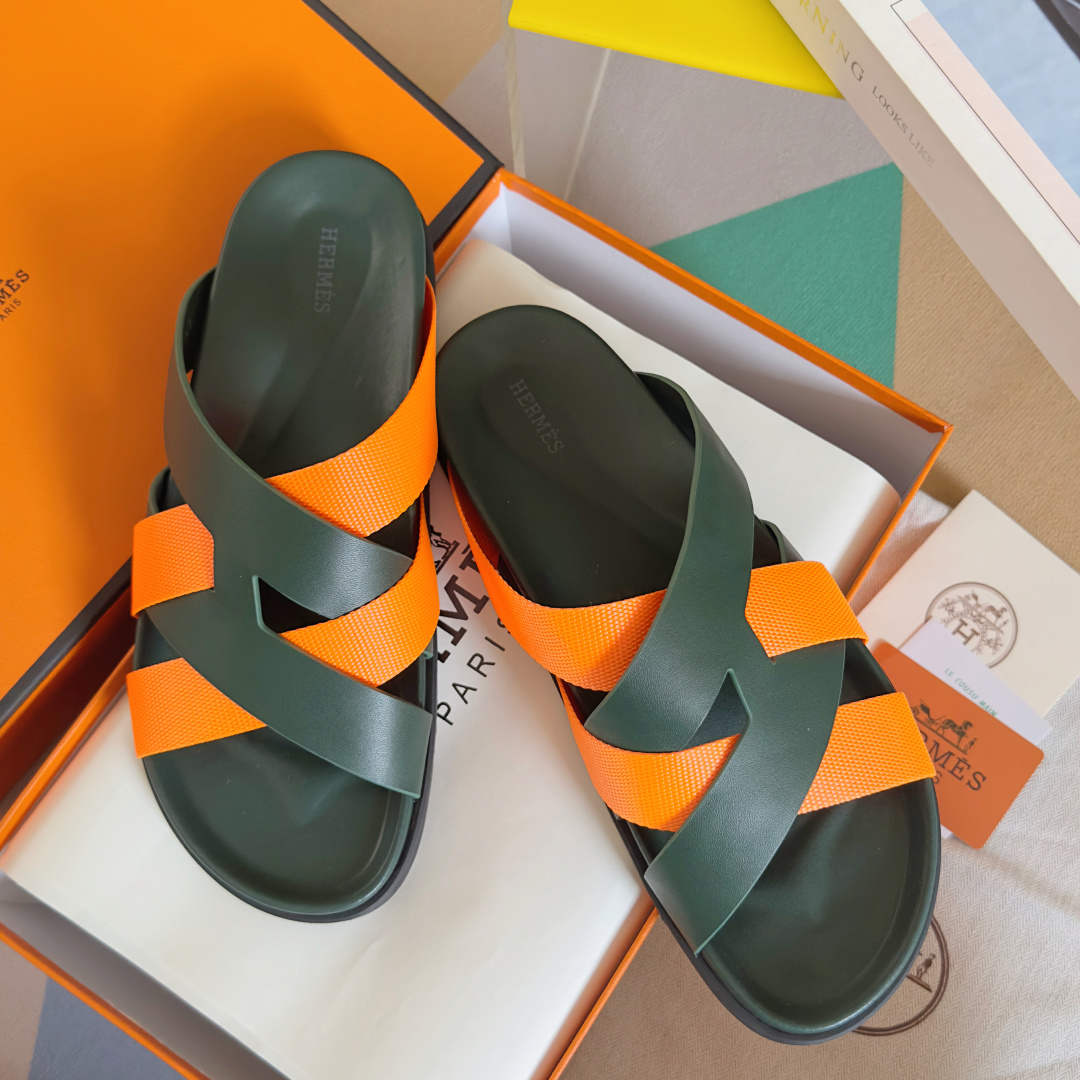 Hermes Shoes Kazimir series couple slippers