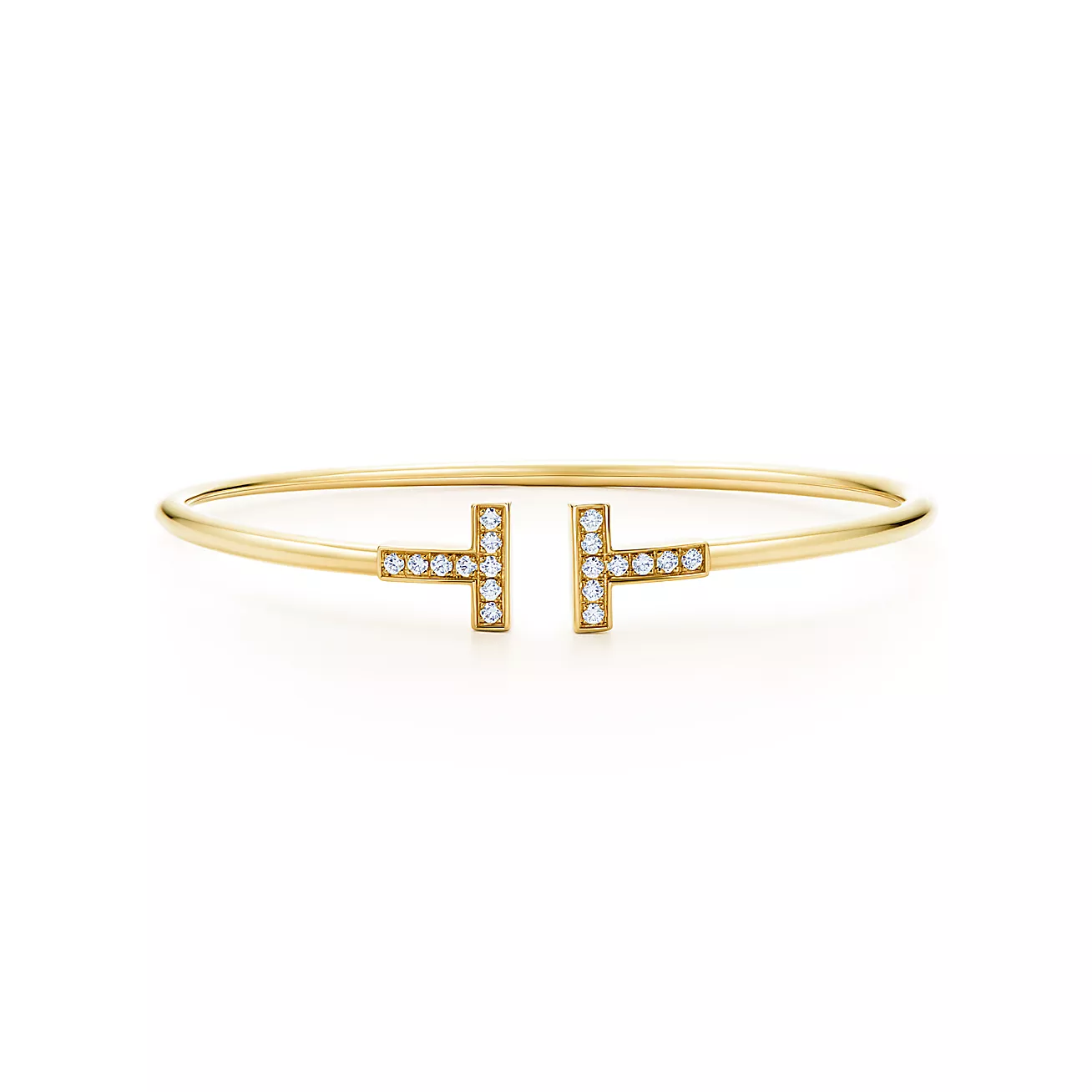 Tiffany T Diamond Wire Bracelet, Gold & White Gold & Rose Gold