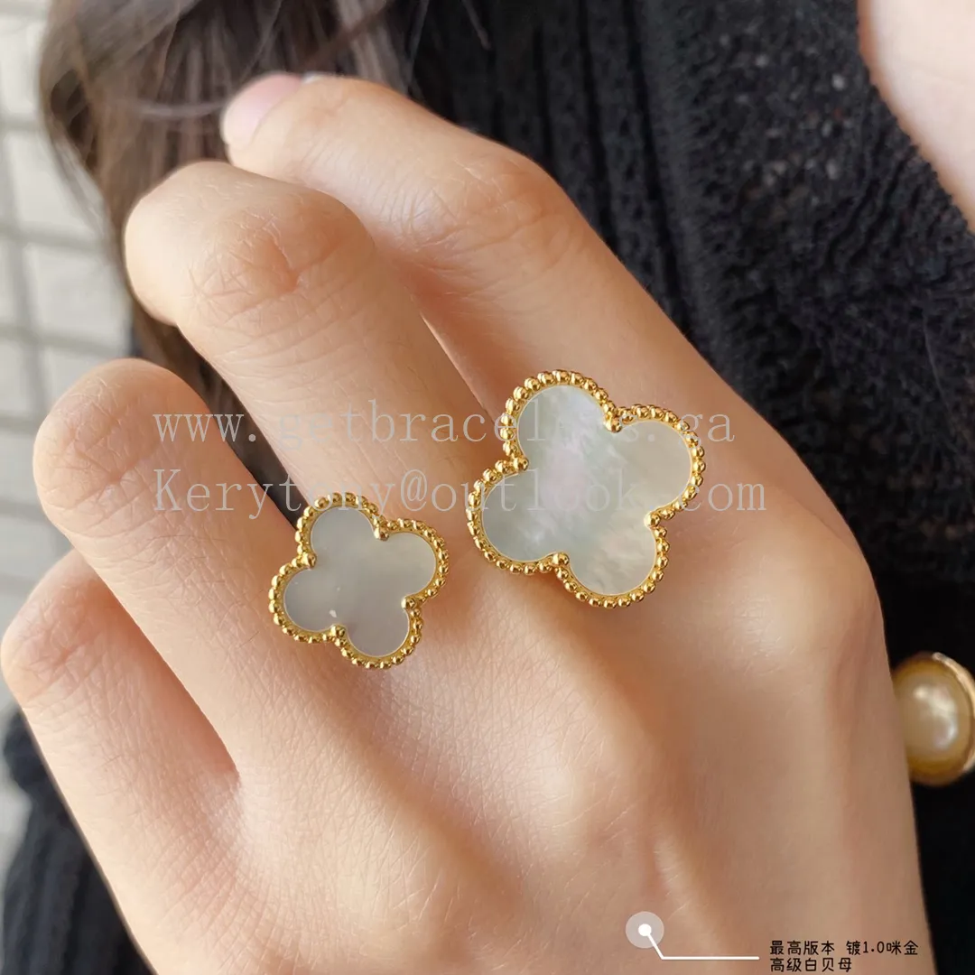 Van Cleef Arpels Magic Alhambra Between the Finger Ring Yellow Gold and White Gold