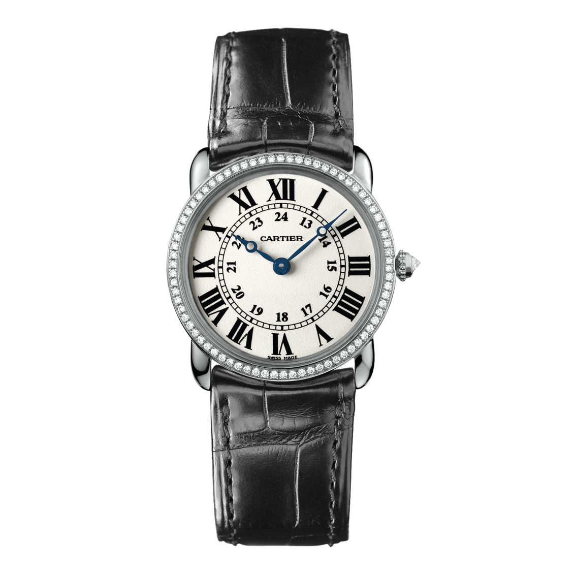Cartier Ronde Louis 18K White Gold & Diamonds Lady��s Watch, WR000251