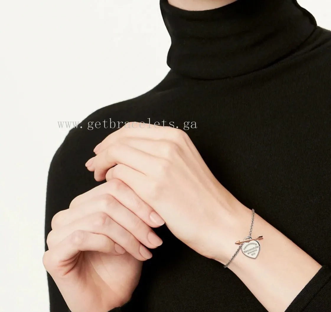 Return to Tiffany Lovestruck Heart Tag Bracelet in Silver and Rose Gold