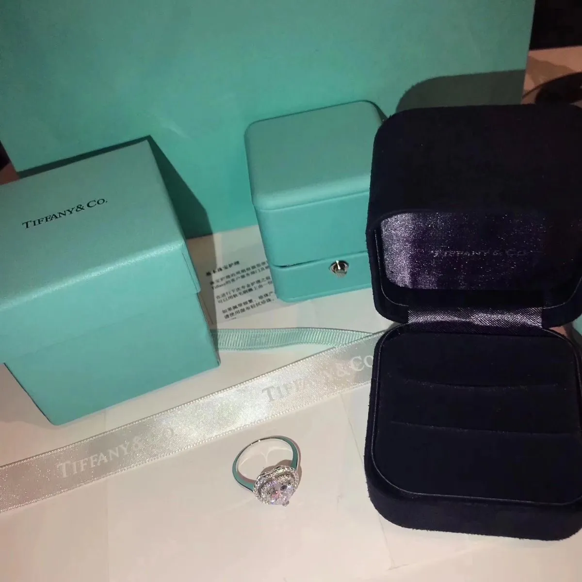 Cheap Tiffany Double Layer Hearts Diamonds Ring Chicago Cool Style Lady Jewelry