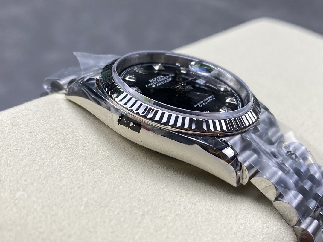 Rolex Datejust 126234 Fluted Bezel Black Diamond Dial 36MM Unisex Replica Watch