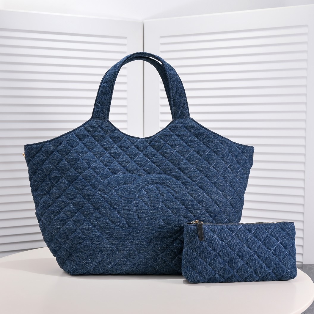 Chanel Leather&Canvas Tote Shoulder Bag Handbag（Replica）