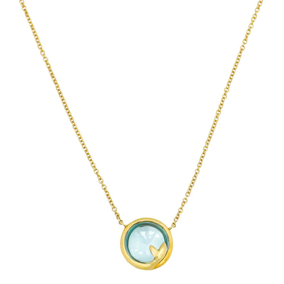 Tiffany & Co 18K Yellow Gold Paloma Picasso Olive Leaf Pendant Necklace
