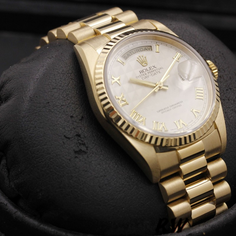 Rolex Day-Date 118238 Ivory Dial Fluted Bezel 36mm Unisex Replica Watch