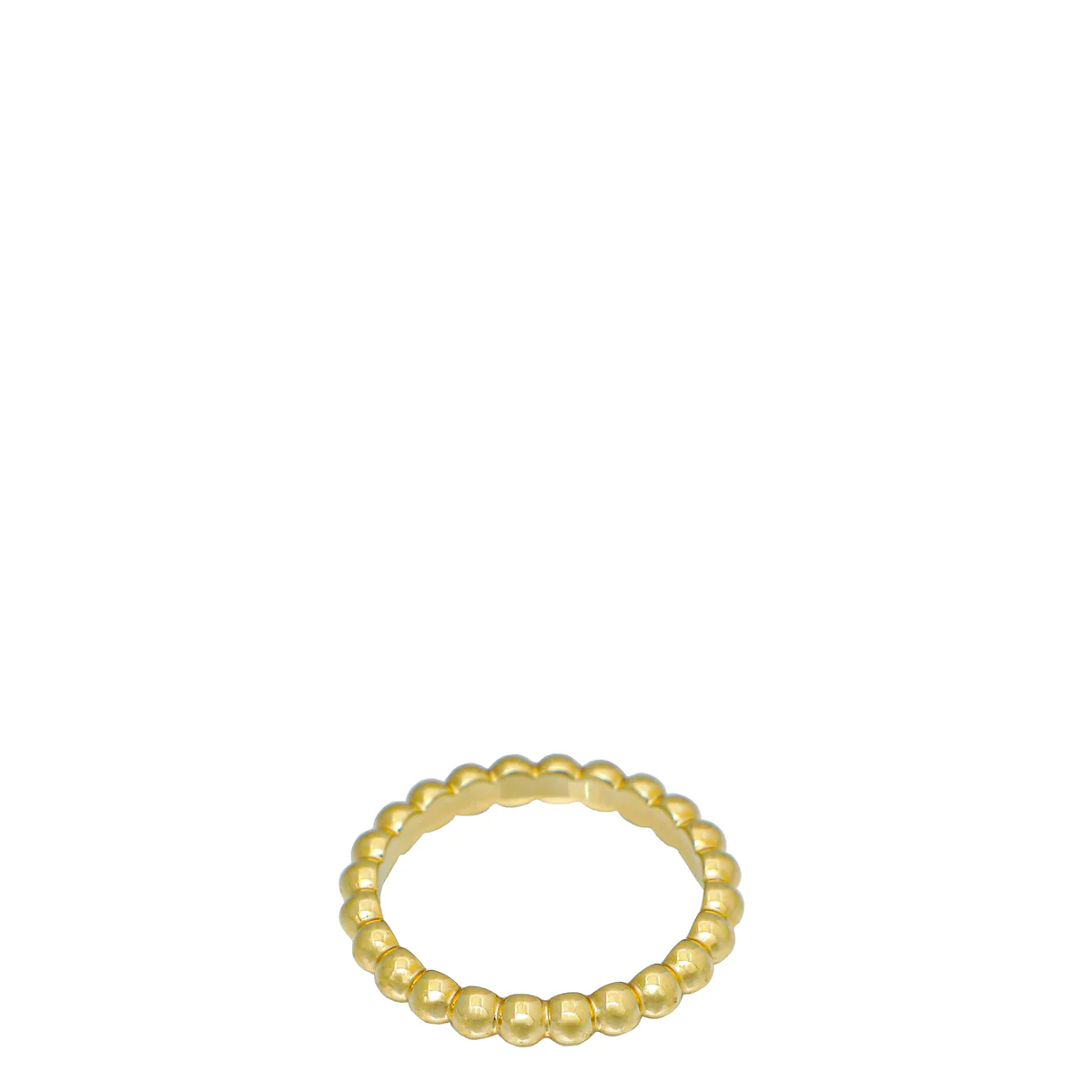 Van Cleef & Arpels 18K Yellow Gold Perl茅e Pearls Medium Model Ring 52