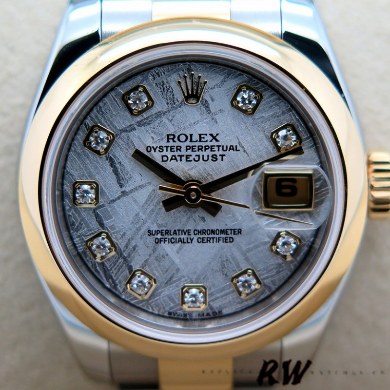 Rolex Datejust 179163 Meteorite Grey Dial Domed Dezel 26MM Lady Replica Watch