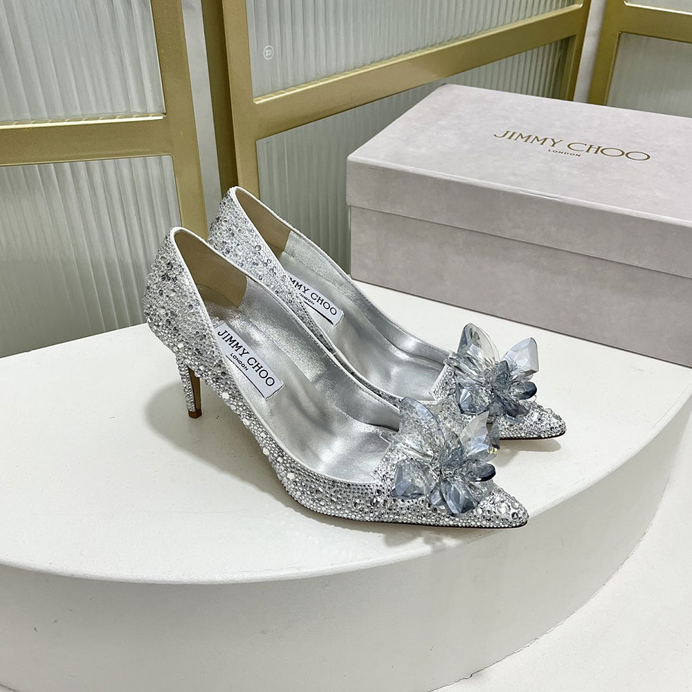 Jimmy Choo Allure Crystal Point Slide Sandal (Replica)