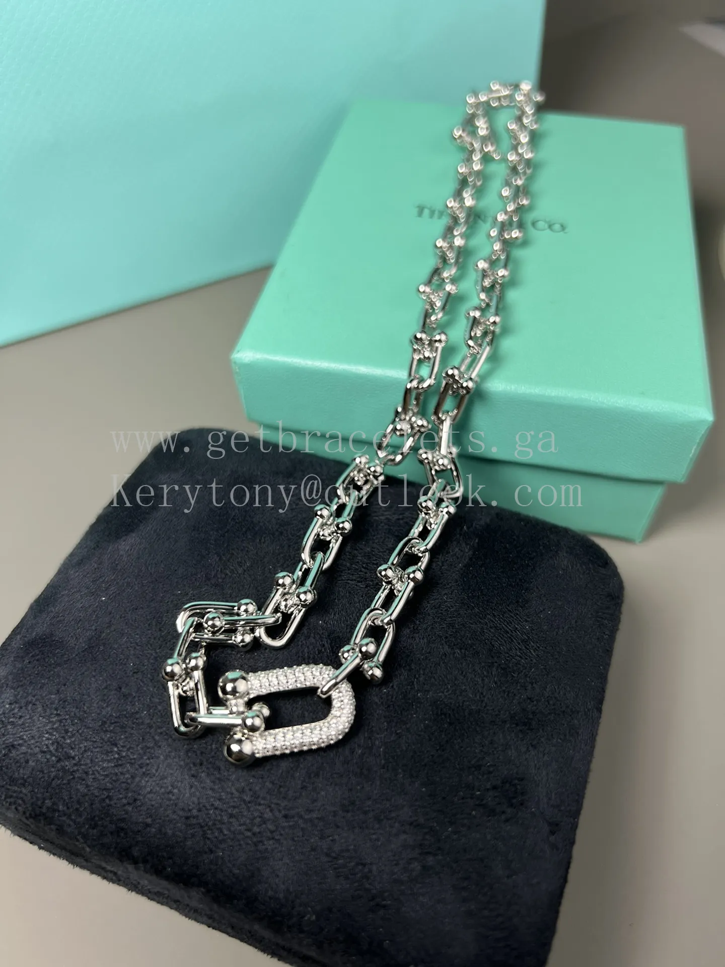 Tiffany HardWear Link Short Necklace Yellow Gold/White Gold
