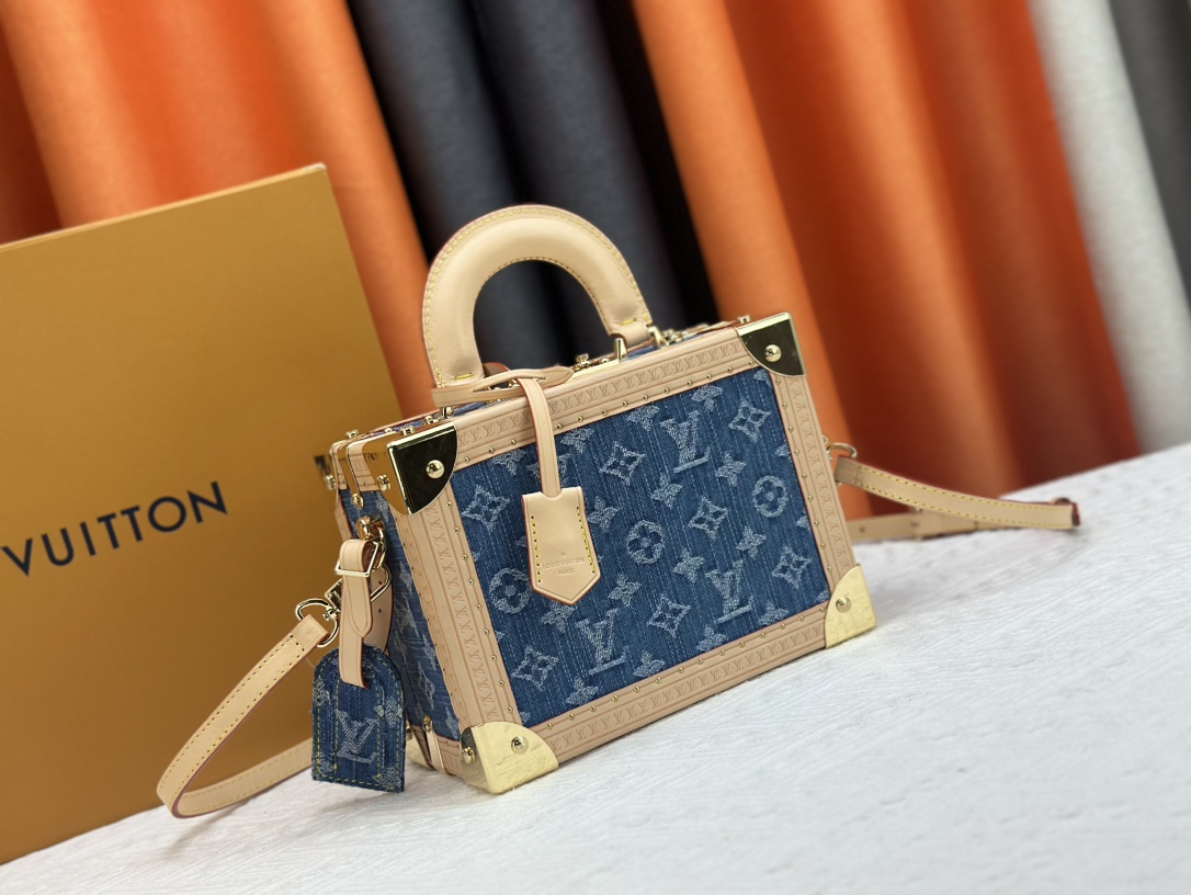 Louis Vuitton PETITE VALISE DENIM BLEU Petite Valise M24161 Shoulder Bag Handbag