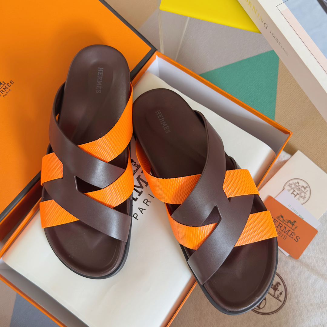 Hermes Shoes Kazimir series couple slippers