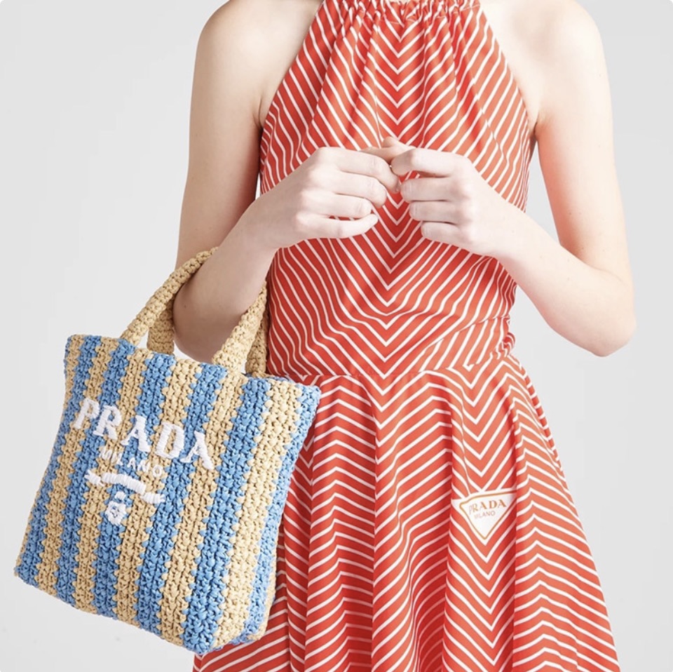 Prada Crochet Handbag Tote Bag锛�Replica锛�