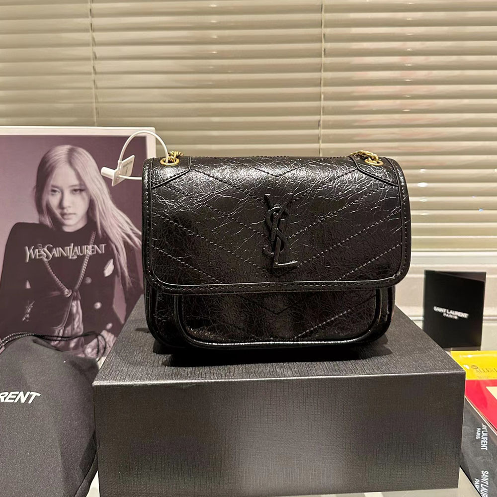 SAINT LAURENT Niki Baby In Vintage Leather Shoulder Bag(Replica)