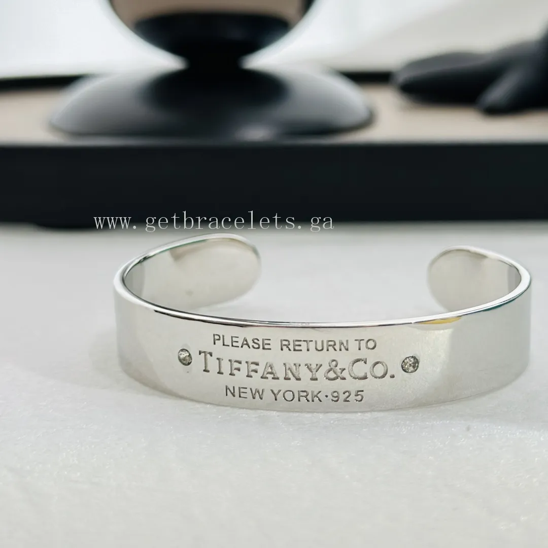 Return to Tiffany Narrow Cuff in Sterling Silver/Rose Gold/Yellow Gold with Diamonds