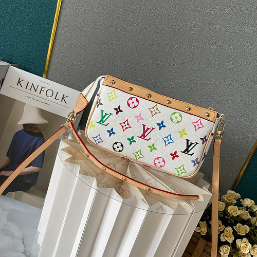 Louis Vuitton LV Vintage Multicolor Pochette Purse Wallets Shoulder Bag Handbag (Replica)