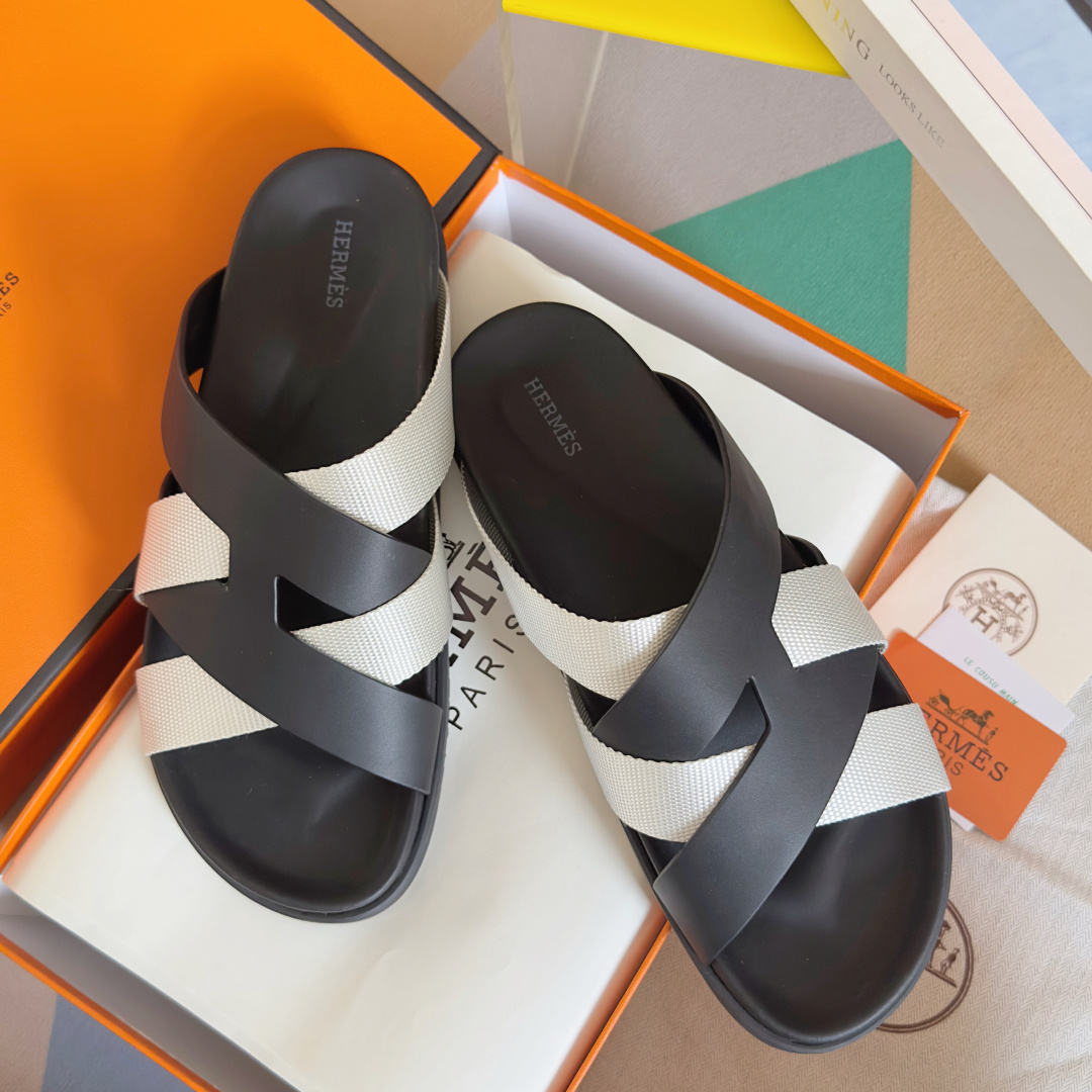 Hermes Shoes Kazimir series couple slippers