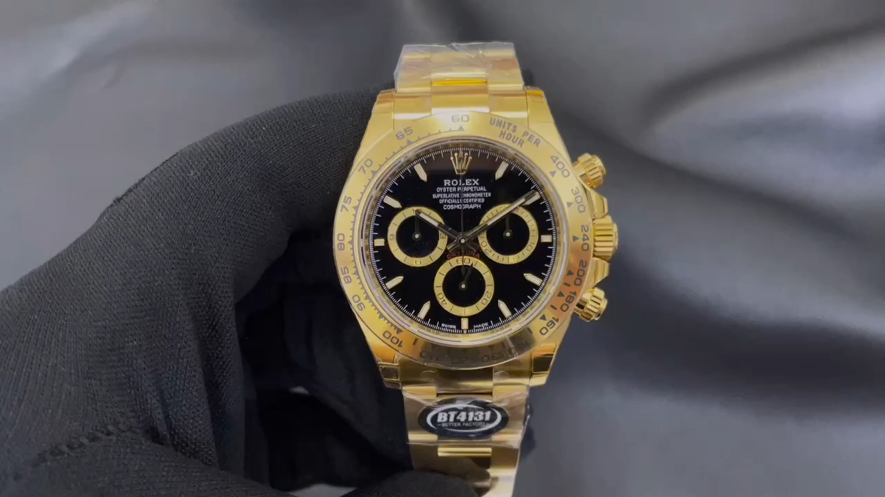 Rolex Daytona 40mm Yellow Gold Oyster Bracelet with Black Stick Dial 126508 0004