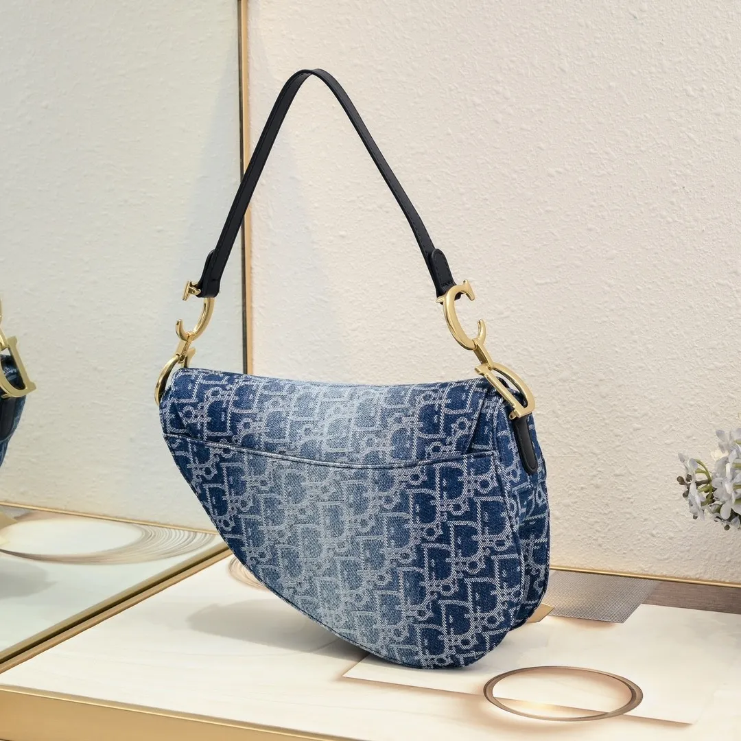 Dior Denim Saddle Bag Shoulder Bag Handbag (Replica)