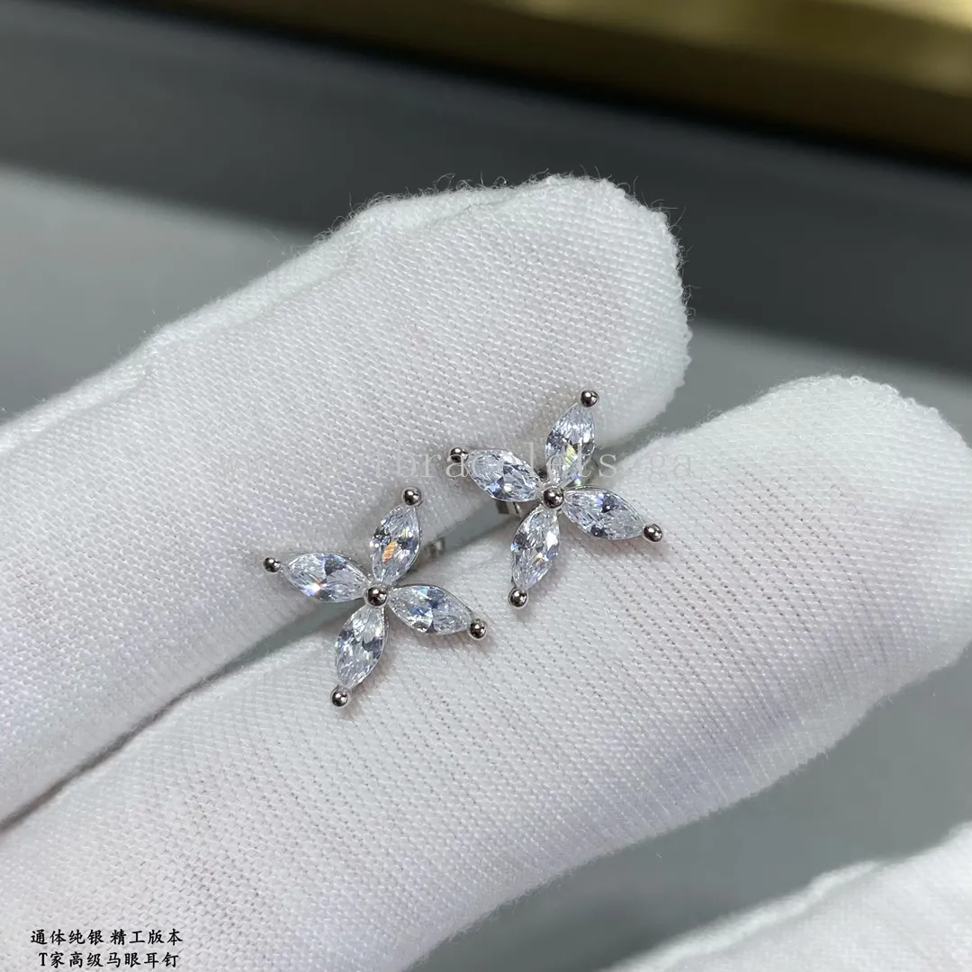 Tiffany Victoria Earrings White Gold with Diamonds