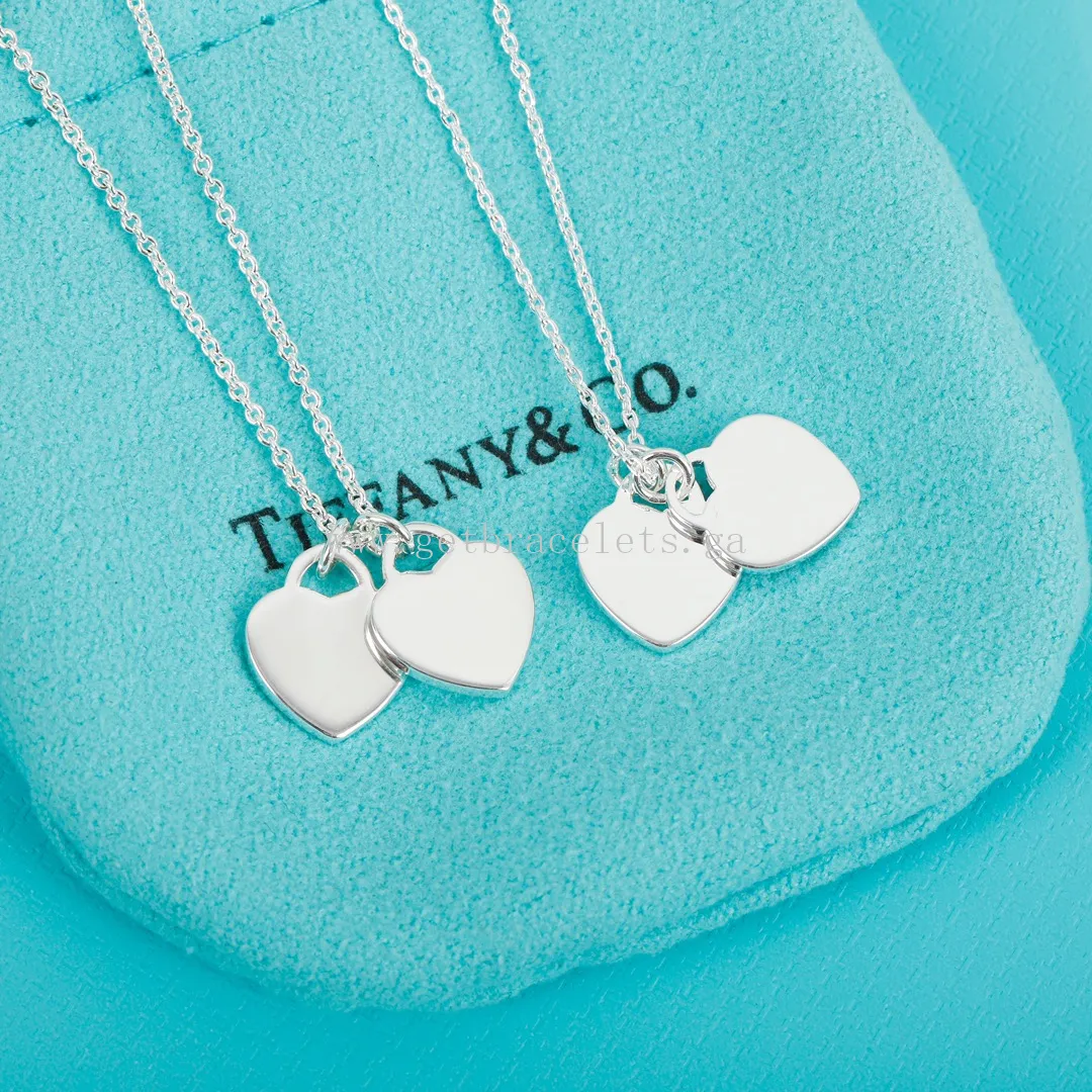 Return to Tiffany Tiffany Blue Double Heart Tag Pendant in Silver Mini