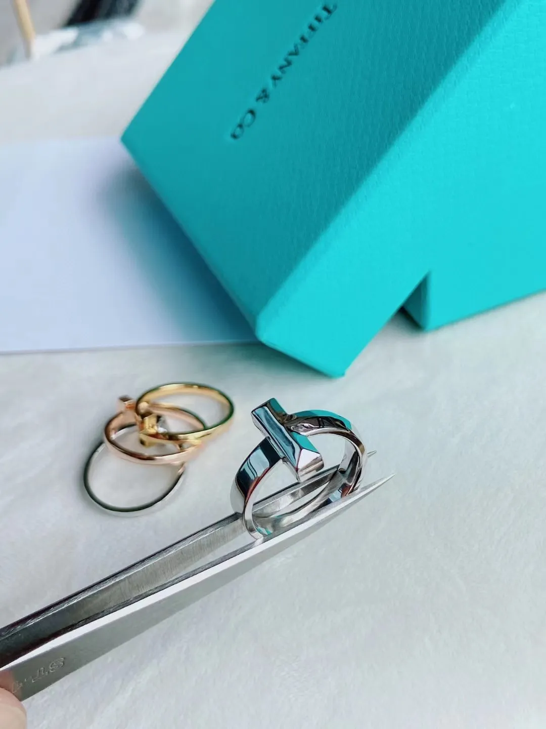 Tiffany T1 Ring Yellow Gold/Rose Gold/White Gold Width 4.5mm