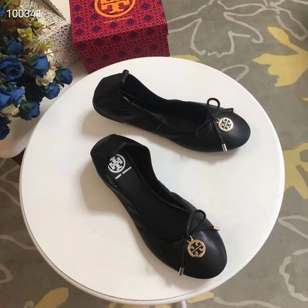 Tory Burch Leather Round Bow Sandals Slide (Replica)