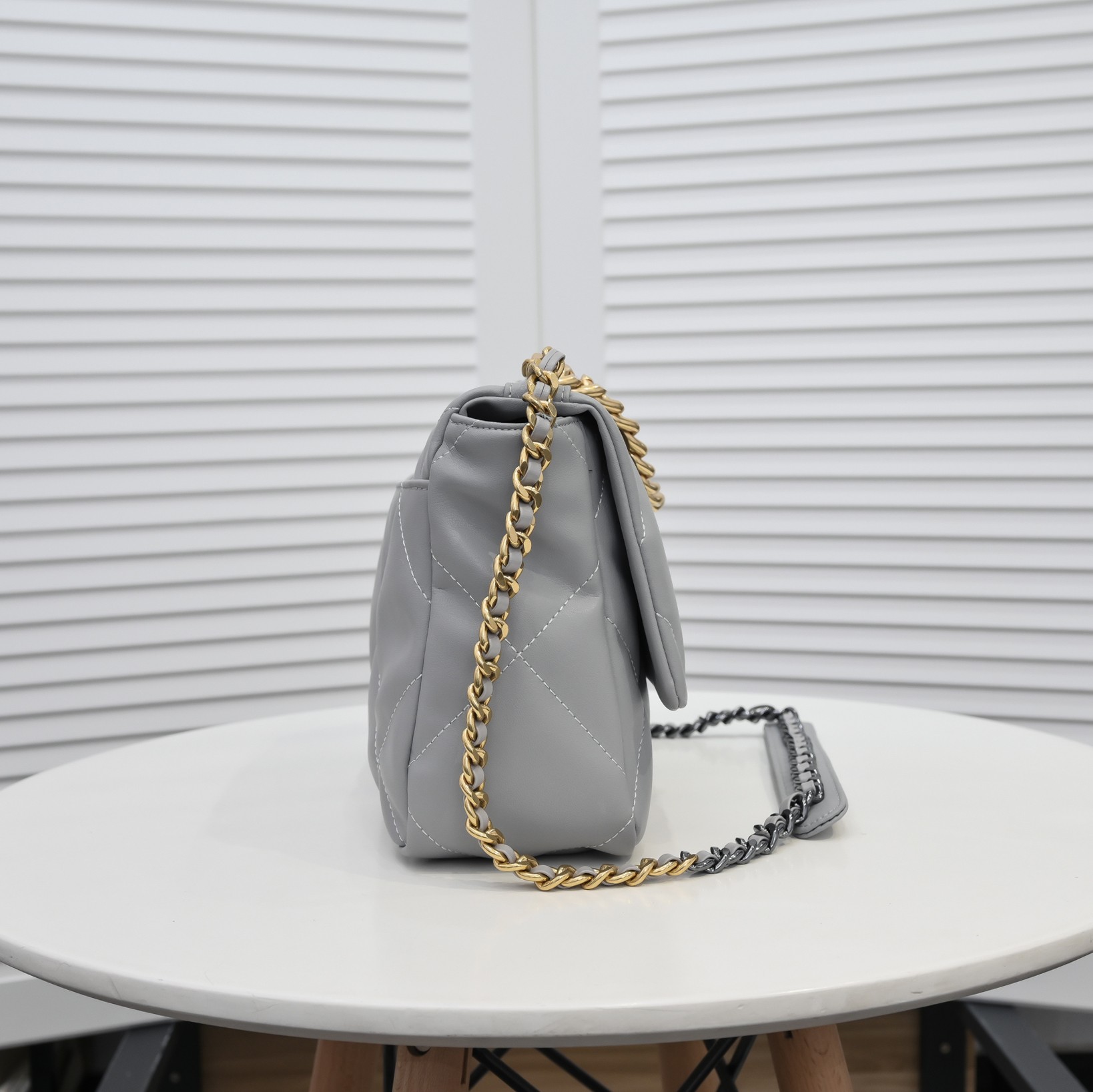 Chanel Lambskin Quilted Medium19 Flap Shoulder Bag Handbag