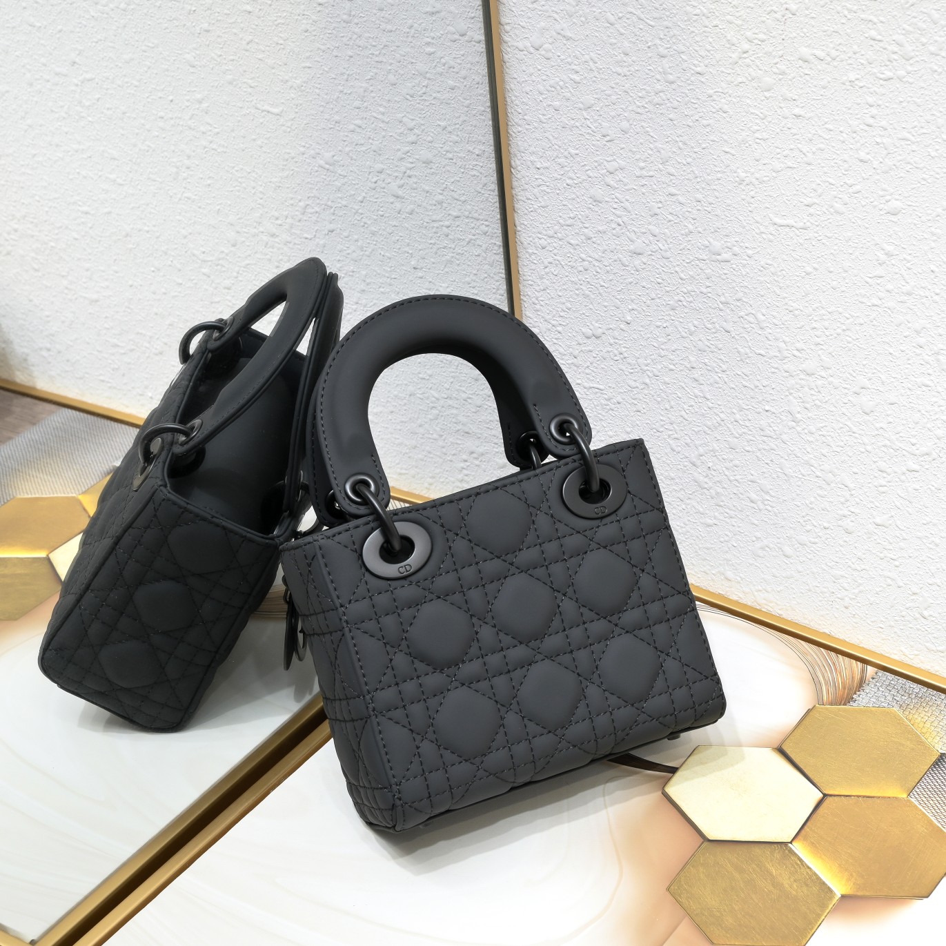Mini Lady Dior Bag Black Matte 2022 LM051 17cm