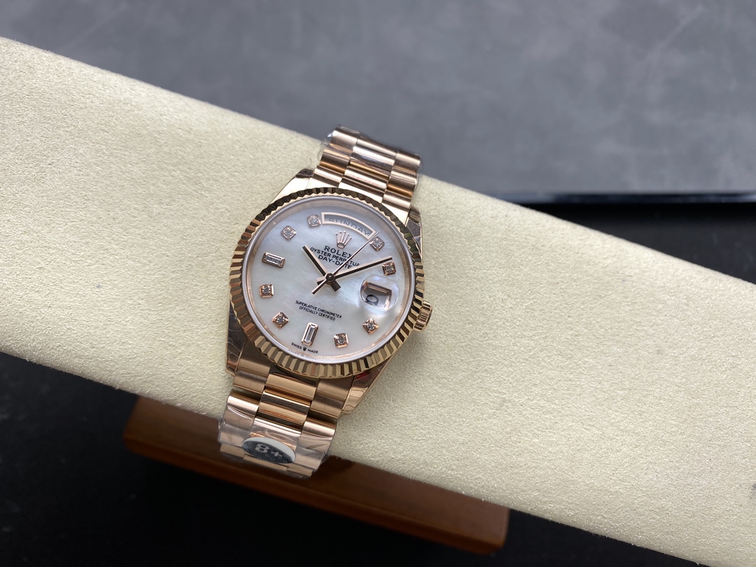 Rolex Day-Date 128235 Everose Gold MOP Dial 36MM Unisex Replica Watch