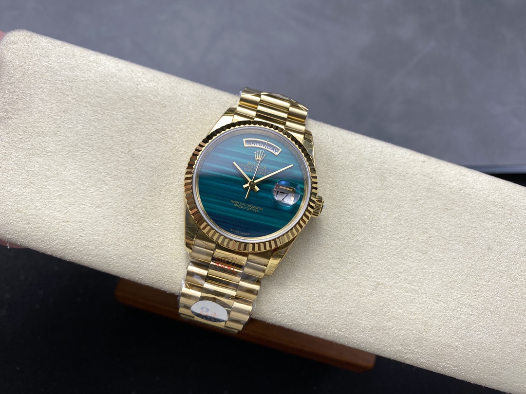Rolex Day Date 18038 Yellow Gold Tigers Eye Watch