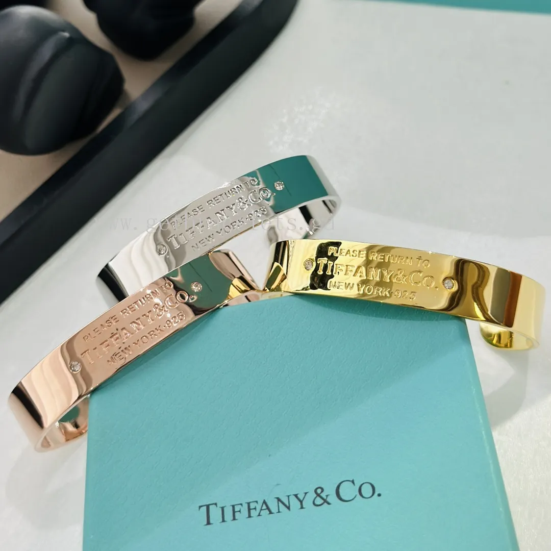 Return to Tiffany Narrow Cuff in Sterling Silver/Rose Gold/Yellow Gold with Diamonds