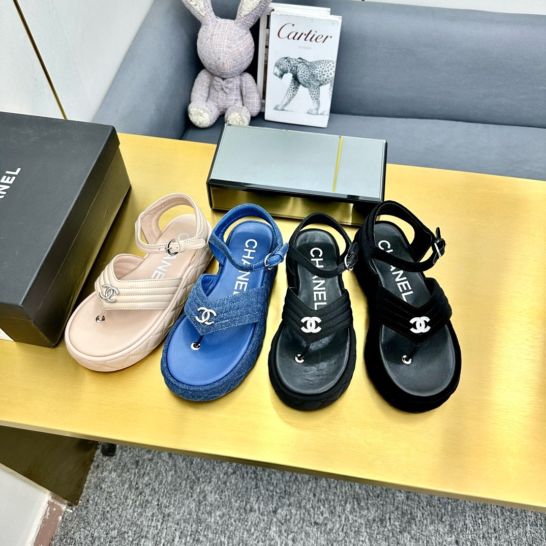 Chanel Shoes New Thick Bottom Clamp Foot Women's Sandals