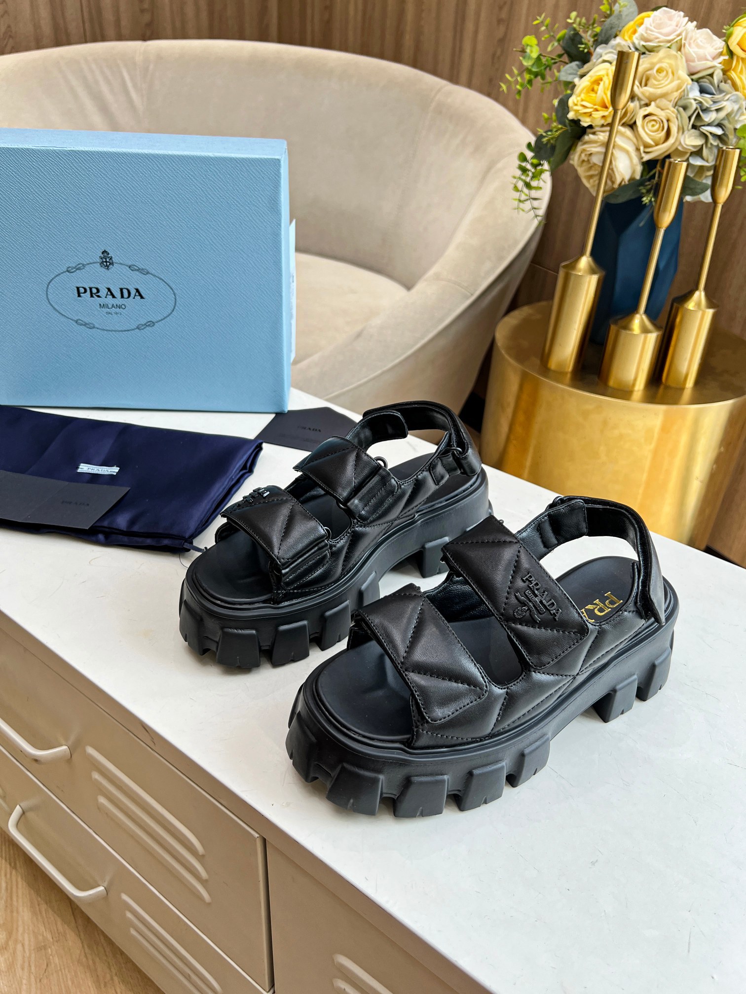 Prada Shoes Fashion style thick soled women's sandals