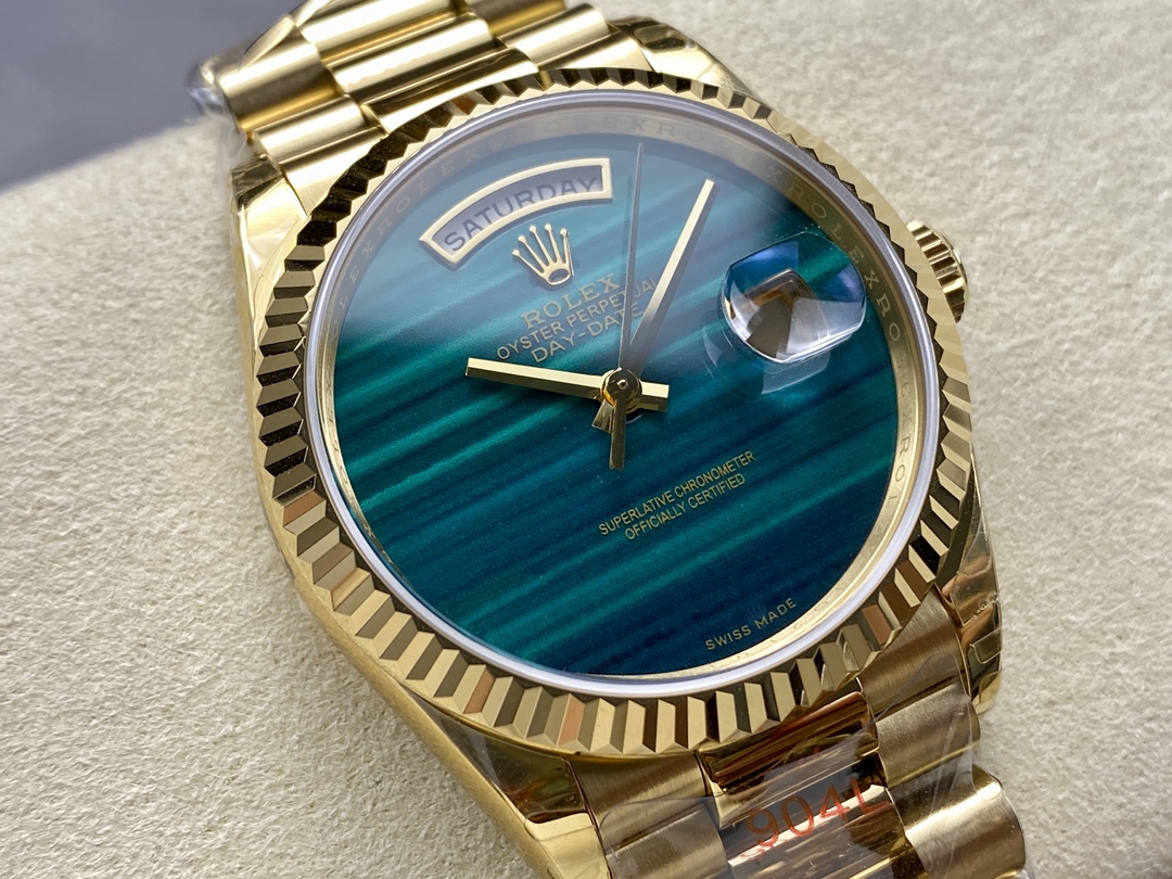 Rolex Day Date 18038 Yellow Gold Tigers Eye Watch