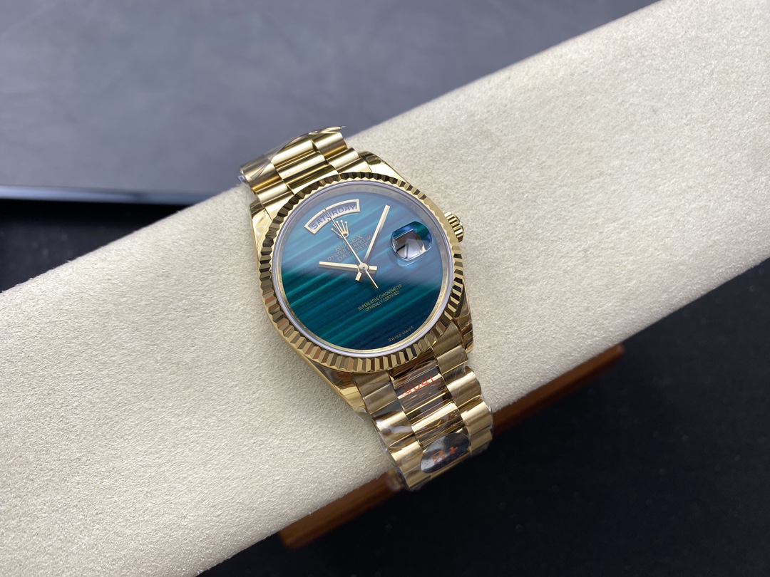 Rolex Day Date 18038 Yellow Gold Tigers Eye Watch