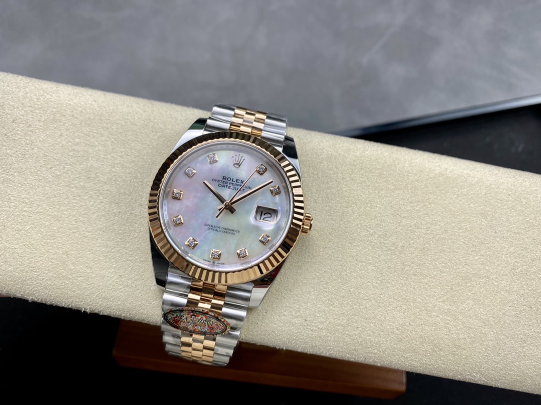 Rolex Datejust 126333 0018 41mm White Mother of Pearl Diamond Dial Men's Watch