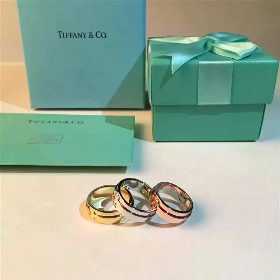 Tiffany T Two Ring Sterling Silver Unique Band Sale Party Style Lady Jewelry GRP09007/GRP09008