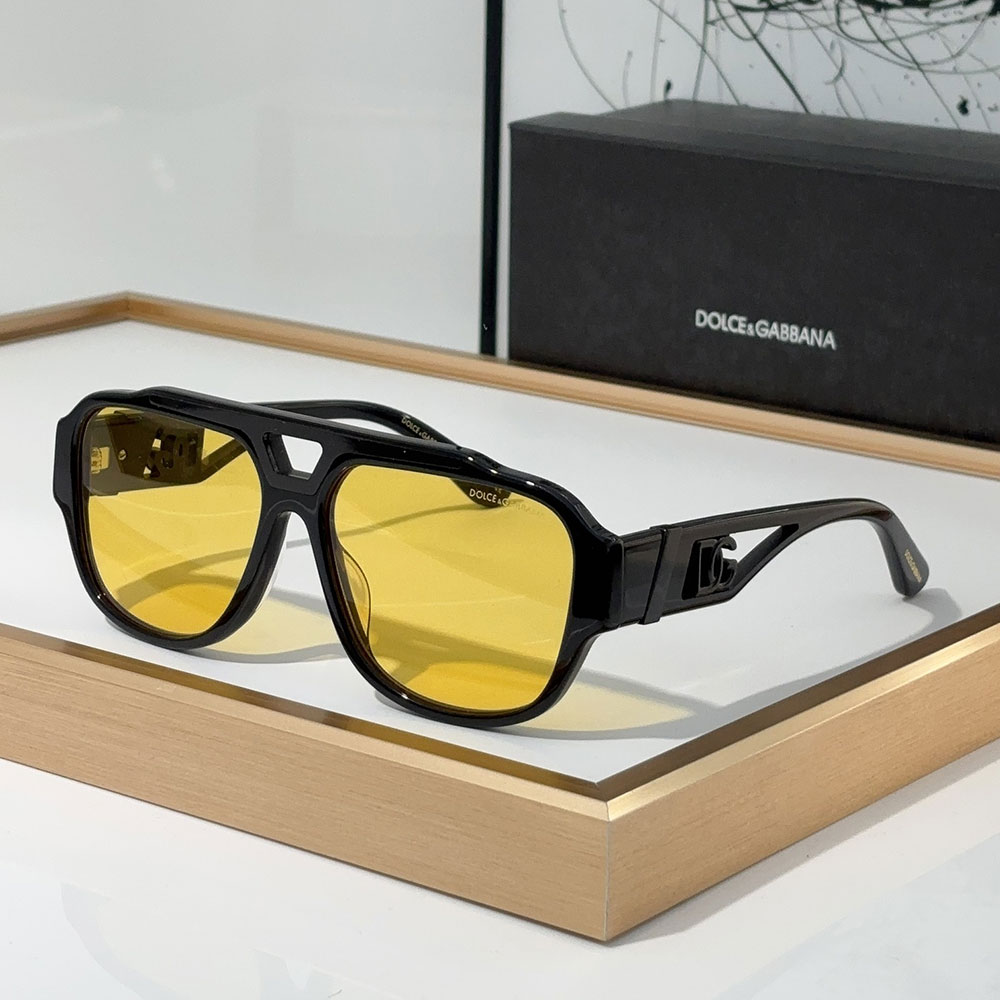 DOLCE & GABBAN DG Mirror Leg Hollowed Out Logo Sunglasses Top quality 锛�Replica锛�