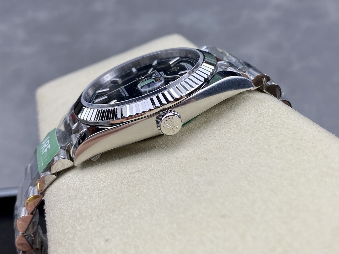 Rolex Day-Date 118239 Black Dial Fluted Bezel 36mm Unisex Replica Watch