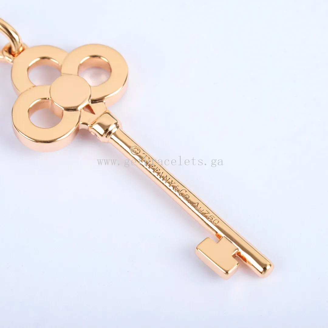 Tiffany Keys Crown Key in Rose Gold/White Gold with Diamonds